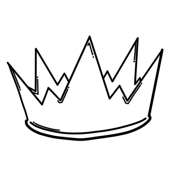 Ícone Vetorial Crown Doodle Desenho Esboço Ilustração Mão Desenhada Desenho — Vetor de Stock