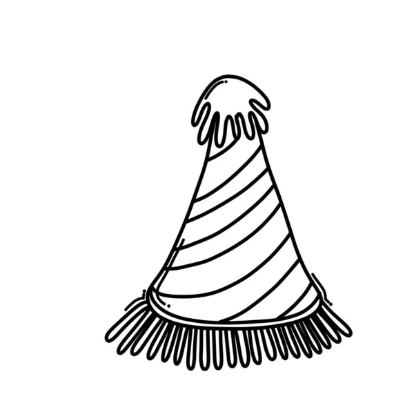 Chapeau Fête Doodle Icône Vectorielle Dessin Dessin Illustration Dessiné Main — Image vectorielle