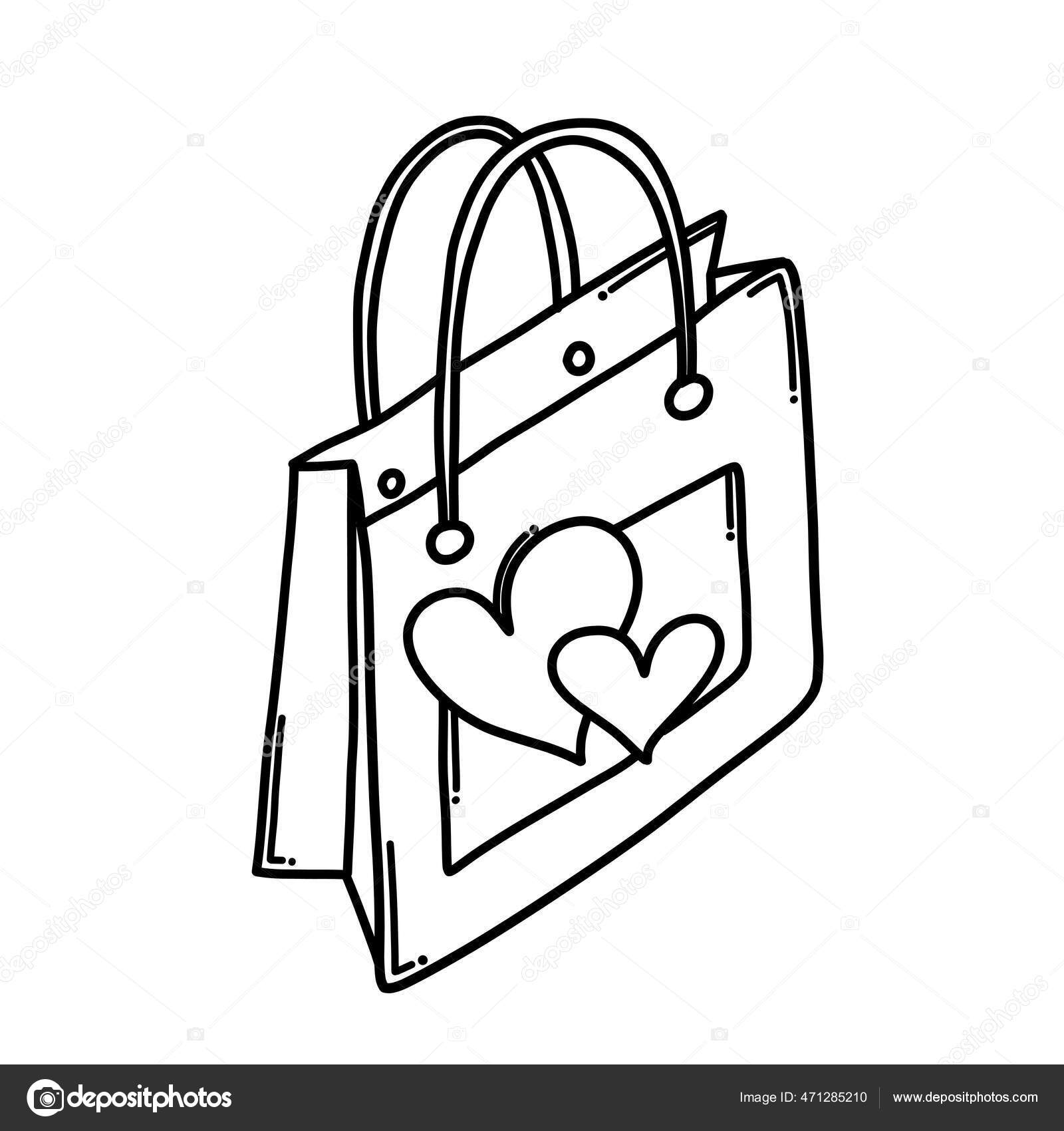 쇼핑백 아이콘 스케치 손으로 스톡 벡터 - ©veekicl 471285210, image size:1600x1700