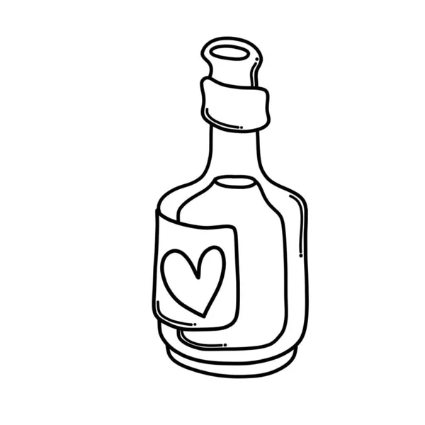酒瓶涂鸦病媒图标 图示手绘卡通画线 — 图库矢量图片