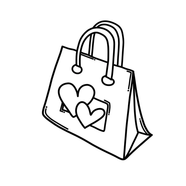 Shopping Bag Doodle Vector Icoon Tekening Schets Illustratie Hand Getekend — Stockvector