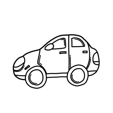 Araba Doodle vektör simgesi. Çizim çizimi çizimi el çizimi çizgi film çizimi.
