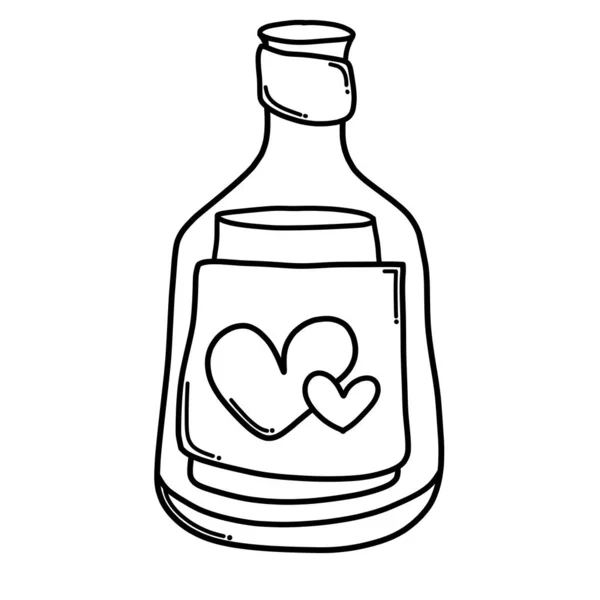Bottiglia Alcol Icona Vettore Doodle Disegno Schizzo Illustrazione Disegnato Mano — Vettoriale Stock