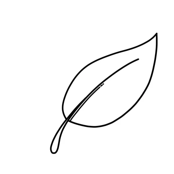 Значок Вектора Листа Дудла Рисунок Эскиза Ручная Рисованная Линия Карикатуры — стоковый вектор