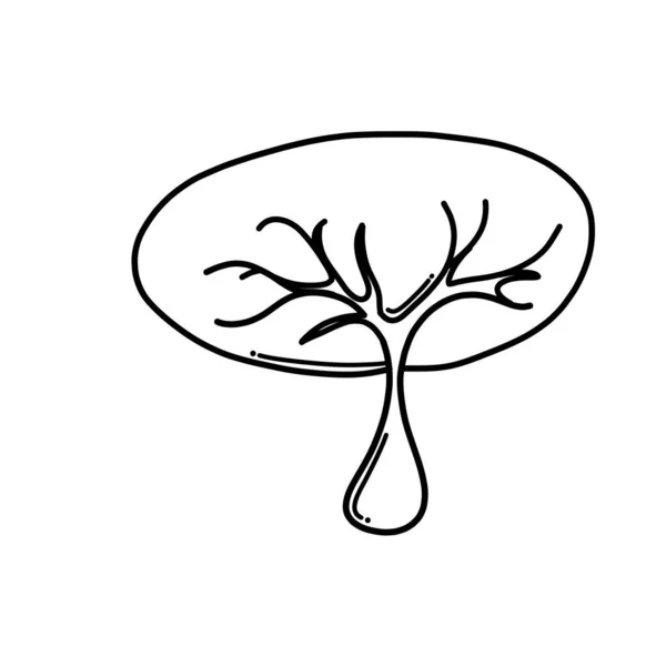 Tree Doodle Vectoricoon Tekening Schets Illustratie Hand Getekend Cartoon Lijn — Stockvector