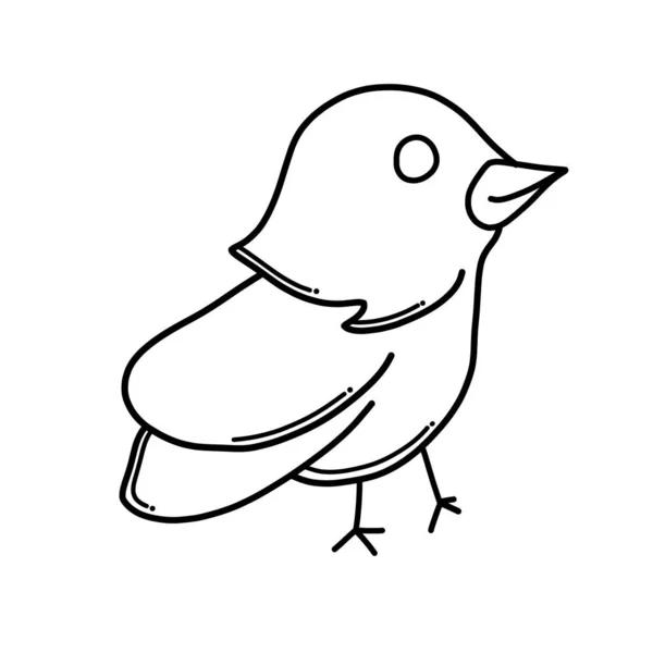 Ícone Vetor Bird Doodle Desenho Esboço Ilustração Mão Desenhada Desenho — Vetor de Stock