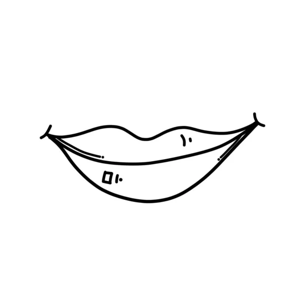 口の中の落書きベクトルアイコン スケッチ図手描き漫画ライン — ストックベクタ