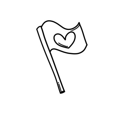 Flag Doodle vector icon. Drawing sketch illustration hand drawn cartoon line. vector
