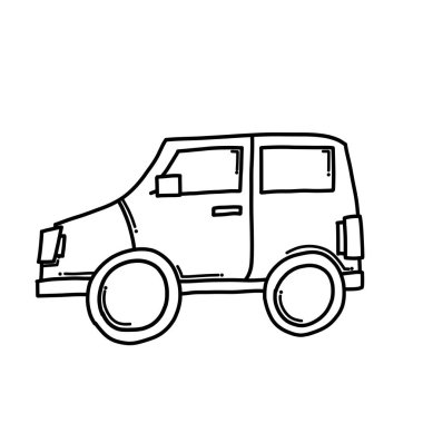 Araba Doodle vektör simgesi. Çizim çizimi çizimi el çizimi çizgi film çizimi.