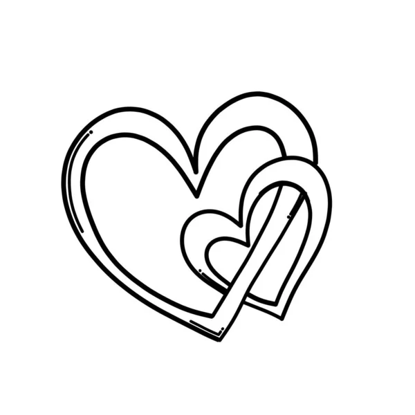 Icône Vectorielle Heart Doodle Dessin Dessin Illustration Dessiné Main Ligne — Image vectorielle