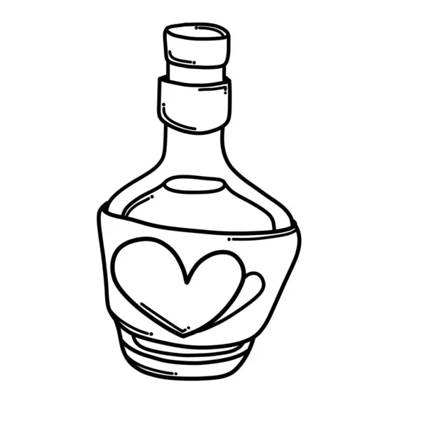 Значок Вектора Дудла Бутылке Алкоголя Рисунок Эскиза Ручная Рисованная Линия — стоковый вектор