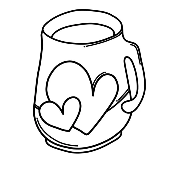 Чашка Кави Doodle Векторний Значок Малюнок Ескізу Ілюстрація Рука Намальована — стоковий вектор
