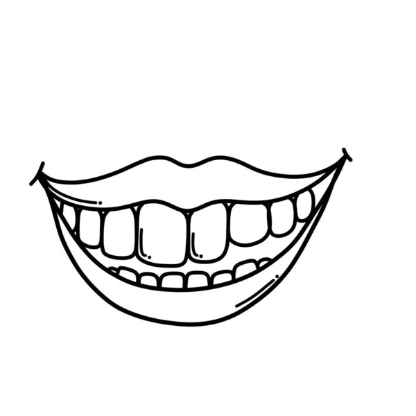 Icona Del Vettore Mouth Doodle Disegno Schizzo Illustrazione Disegnato Mano — Vettoriale Stock