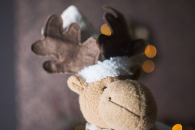 Noel mutlu geyik karanlık iç