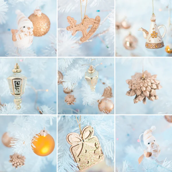 Collage de decoración navideña — Foto de Stock