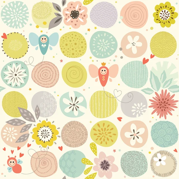 Baby Butterfly Seamless Pattern — Stock Vector