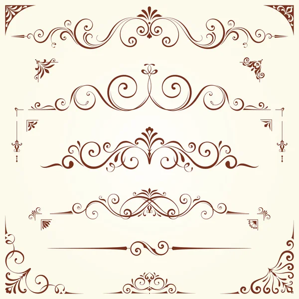 Ornate Motifs Set — Stock Vector