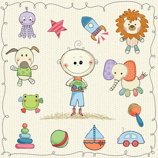 Jouets de bébé doux — Image vectorielle