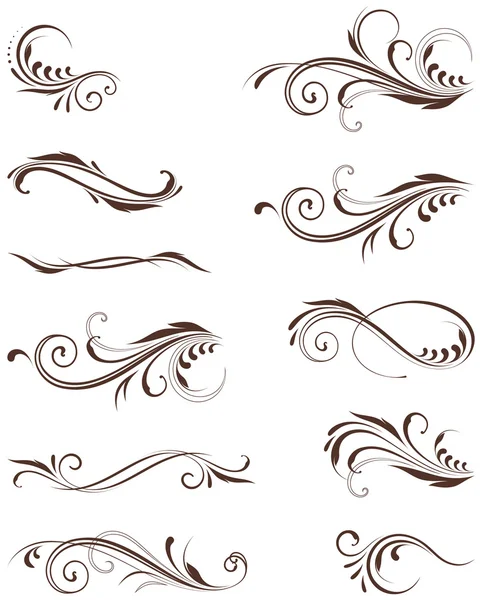 Set Floral de Desplazamiento — Vector de stock