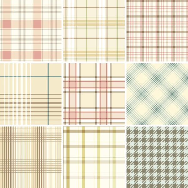 Seamless Set Tartan — Stock Vector