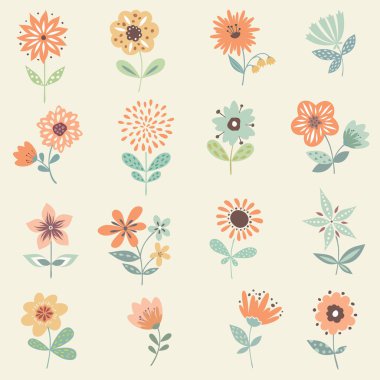 Dekoratif çiçek seti