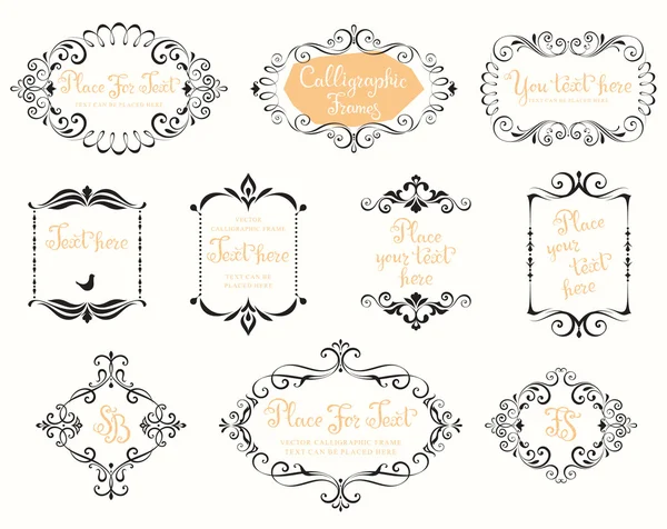 Cadres calligraphiques vintage — Image vectorielle