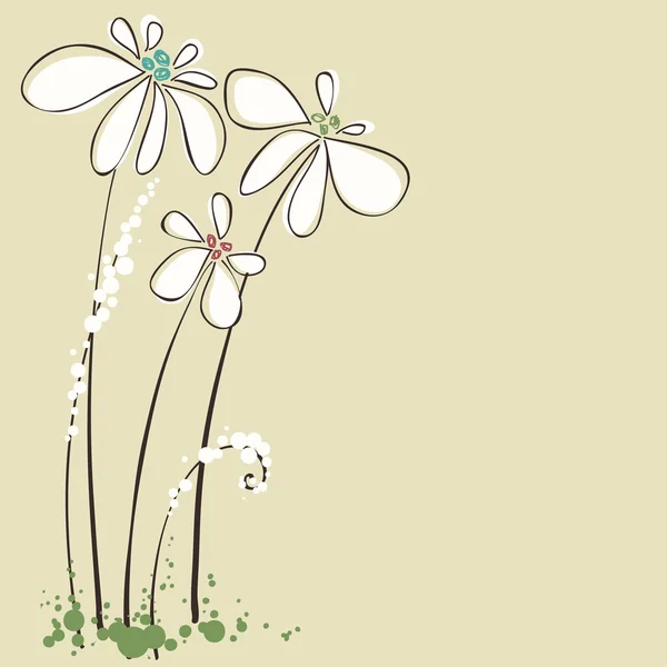 Aranyos fehér virágok — Stock Vector