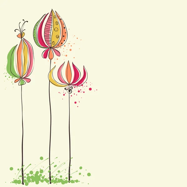 Doodle floral σχέδιο — Διανυσματικό Αρχείο