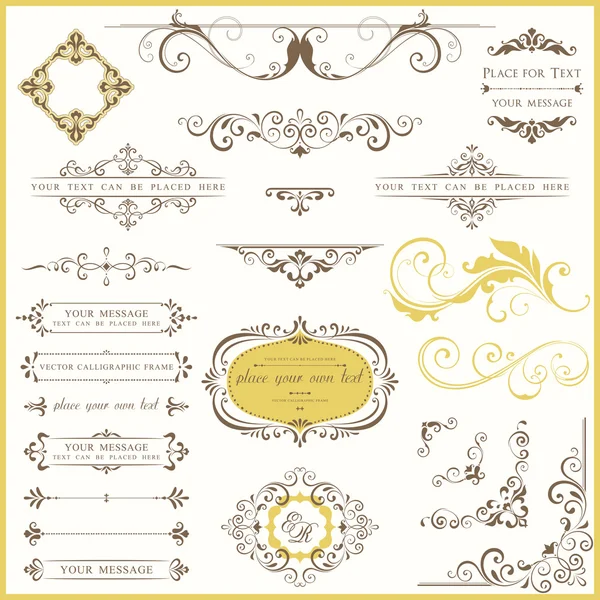 Ornate Vintage Design Set — Stock Vector