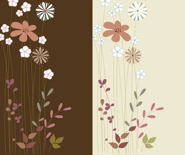 Diseño de tarjetas florales — Archivo Imágenes Vectoriales
