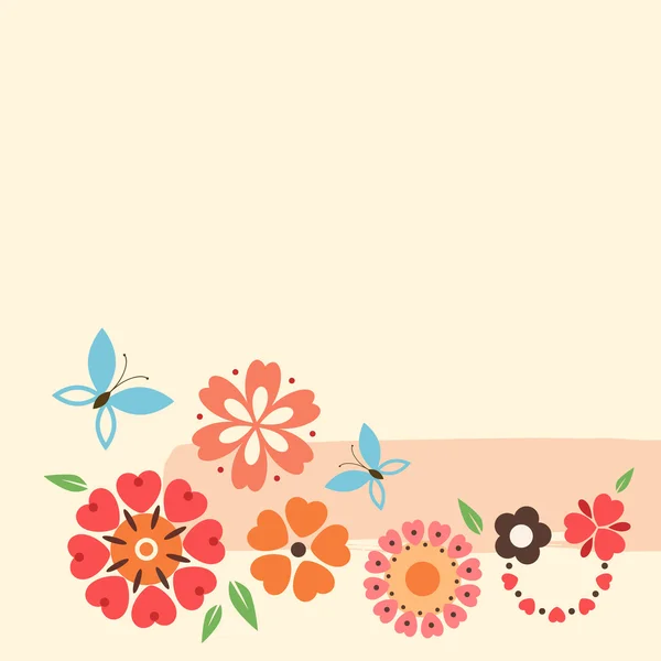 Ontwerp hart met bloemen — Stockvector