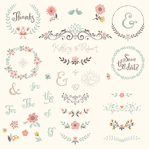 Ensemble graphique mariage — Image vectorielle