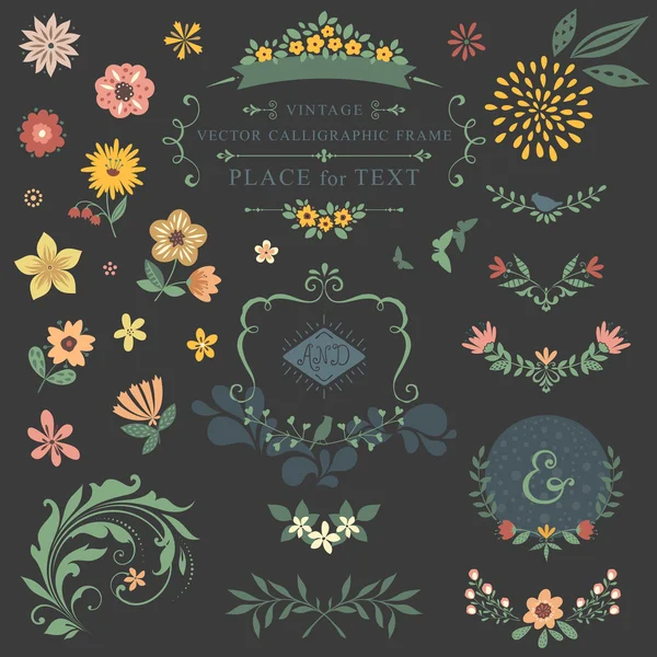 Florales Designset — Stockvektor