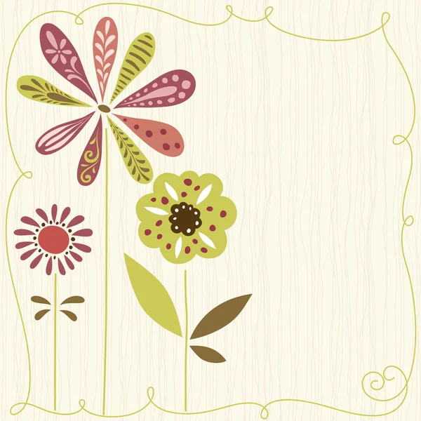 Ontwerp met schattige bloemen — Stockvector