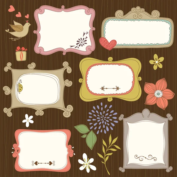 Cute Frame Set — Stock Vector