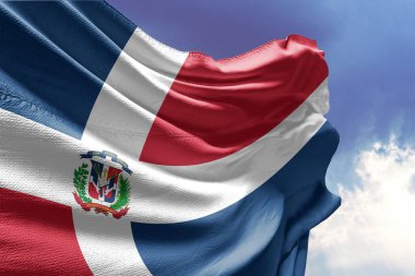 3D illüstrasyon metnin için kopyalama alanı olan Dominik Cumhuriyeti bayrağı