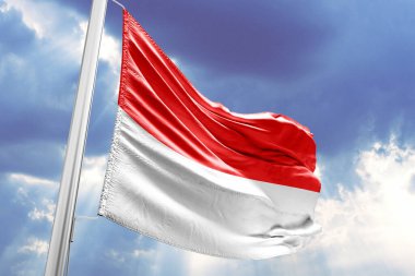 Gökyüzünde 3 boyutlu Endonezya bayrağı