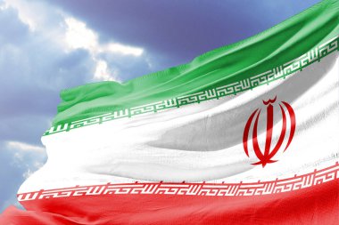 Rüzgarda sallayarak Iran bayrağı