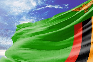 flag of zambia with copy space for your text - 3 d illustration