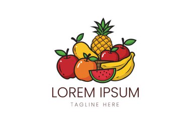 Taze Tropikal Meyve Sepeti İllüstrasyonu