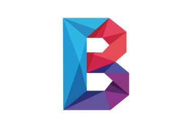 Geometrik Harf B Low Poly Tasarımı