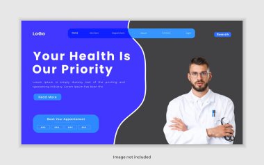 Tıbbi ve Hastane Web Banner UI Tasarım Modeli