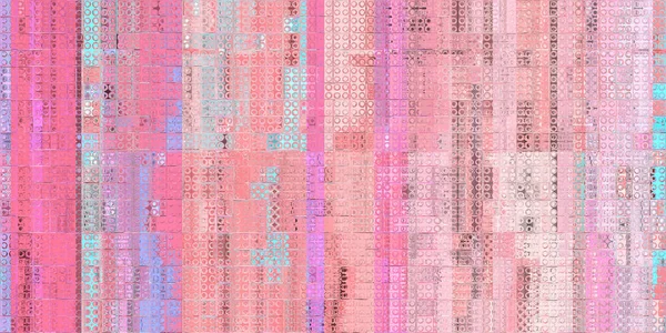 Pink Glitch Art Backdrop Zkreslený Geometrický Povrch Abstraktní Vzorec Grunge — Stock fotografie