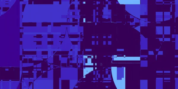 Fondo Arte Azul Púrpura Glitch Superficie Geométrica Distorsionada Patrón Grunge —  Fotos de Stock