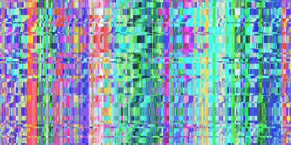 彩色湿法荧光畸变屏纹理 色彩斑斓的背景音乐Glitch Art Backdrop 扭曲的几何面 抽象的磨擦花纹 — 图库照片