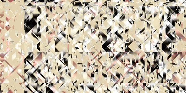 Beige Checkered Rhombuses Distorted Geometric Surface Inglés Patrón Grunge Abstracto — Foto de Stock