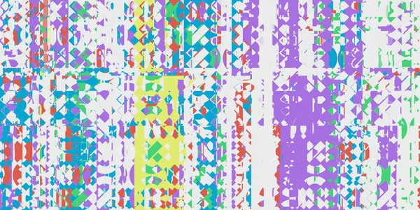 Biały Kolorowy Wir Linii Glitch Art Tła Zniekształcona Powierzchnia Geometryczna — Zdjęcie stockowe