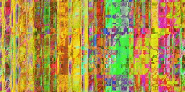 Summer Colors Cross Weave Kleurrijke Geluidsachtergrond Glitch Kunstachtergrond Vervormd Geometrisch — Stockfoto