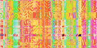 Yaz Renkleri Ekran Bozukluğu Dokusunu Kareler. Renkli Gürültü Arkaplanı. Arıza Sanat Arkaplanı. Bozulmuş Geometrik Yüzey. Soyut grunge deseni.