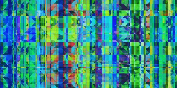 Blaugrün Karierte Rauten Bunter Geräuschhintergrund Glitch Art Background Verzerrte Geometrische — Stockfoto